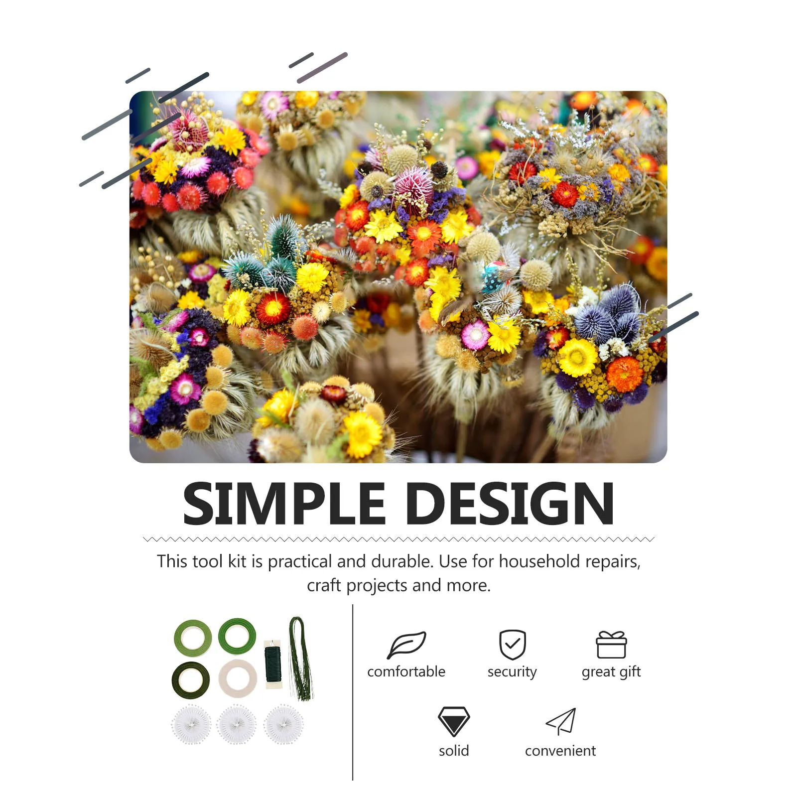 

Floral Tool Set Flower Arrangement Kit Making Supplies Tape Flowers Bouquets Wire