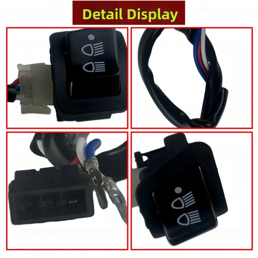 For Daily Commuting Motorcycle Handlebar Switch Dimmer Switch Assembly Weather Resistant Design Robust Abs Plastic Build