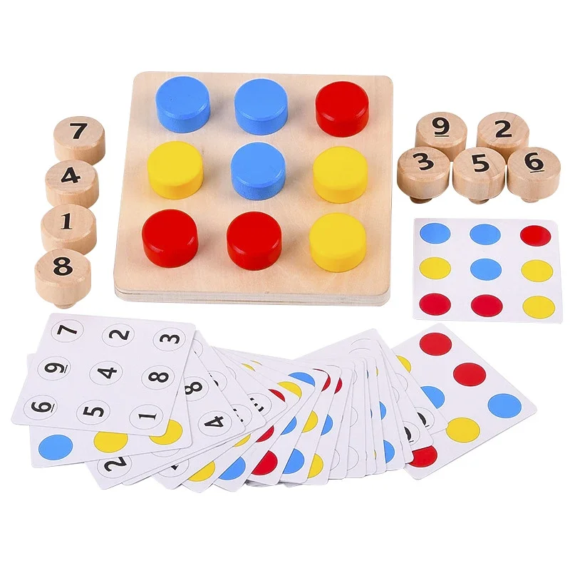 Wooden Tighten The Screws Matching Challenge Table Game Montessori Color Number Cognition Pairing Educational Toys Gifts