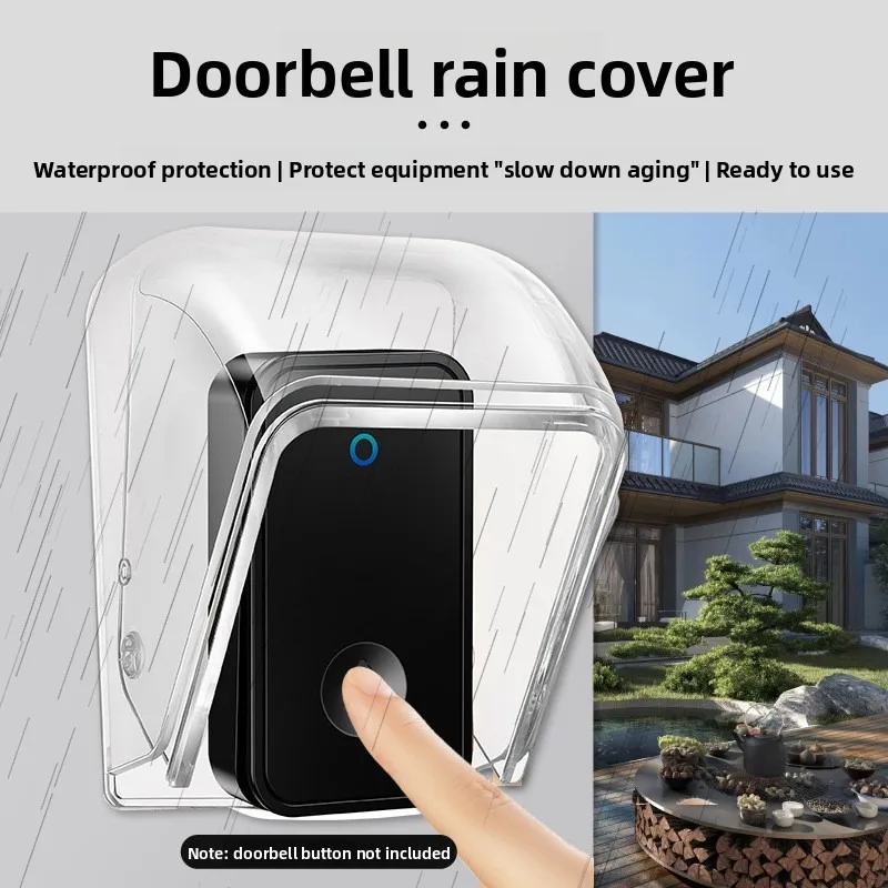 Transparent Outdoor Waterproof Cover for Wireless Doorbell - IP55 Rating, Weather-resistant. U-shaped Full Protection