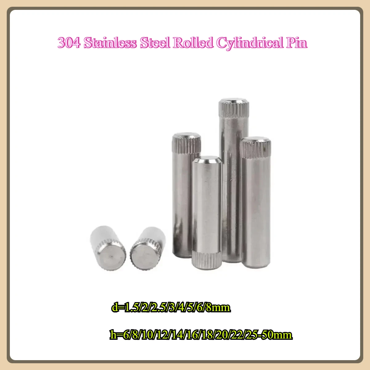 

304 Stainless Steel Knurled Cylindrical Pin Connecting Rod Positioning Pin Shaft