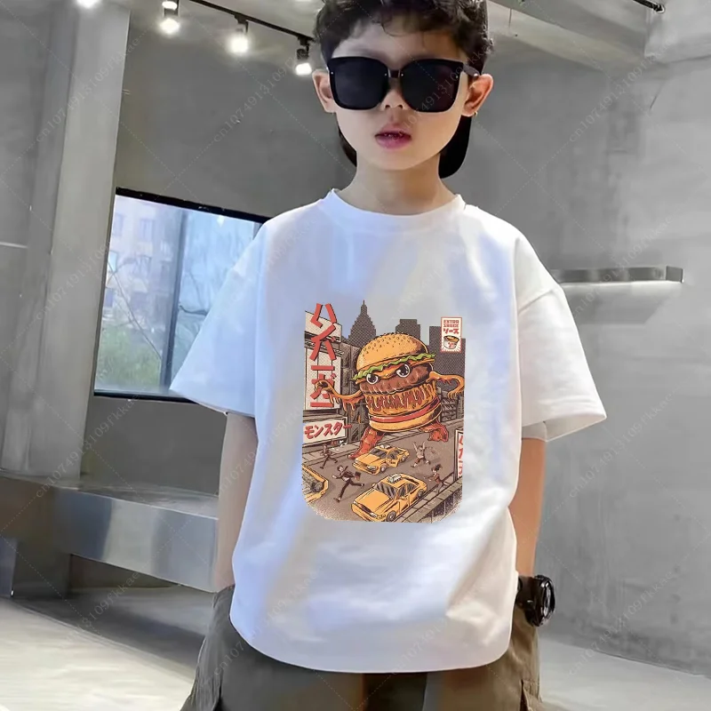 Japan Anime Monster Cartoon Kids Funny T-Shirts Baby Boy Cool Summer T Shirt Children Tops Girls Clothes Tees Free Shipping Tops