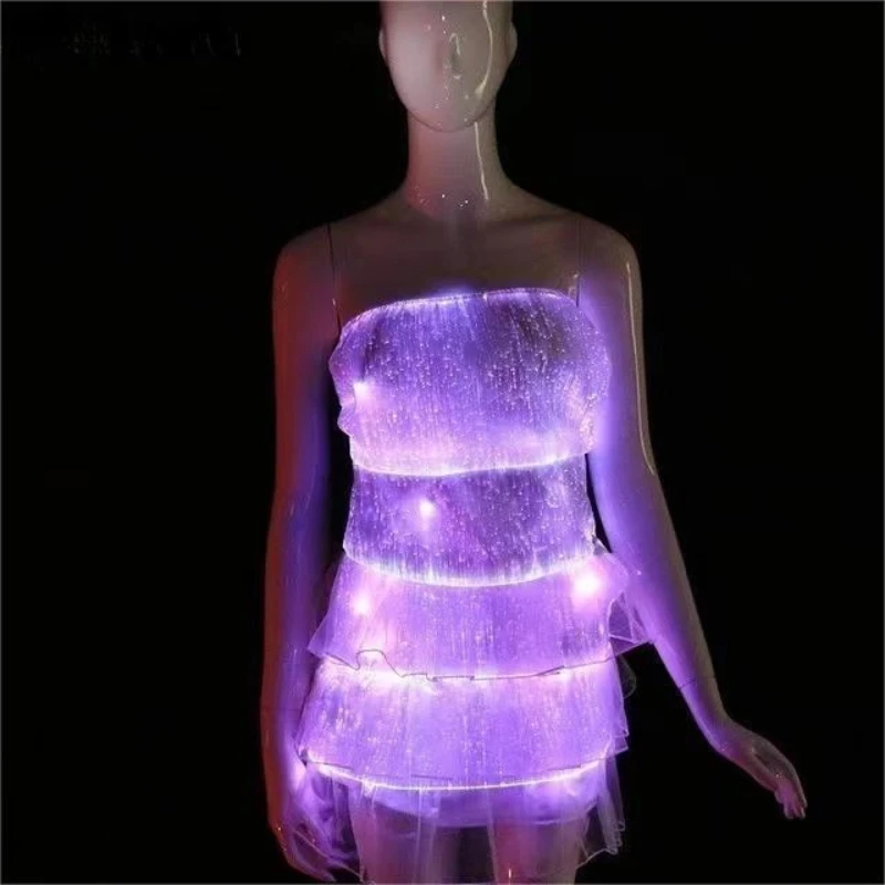 Luminous Light up Dress LED Carnival Dress Off-Shoulder Dance Costume Prom Special Occasion Ballroom  Party Festival Costumes fo