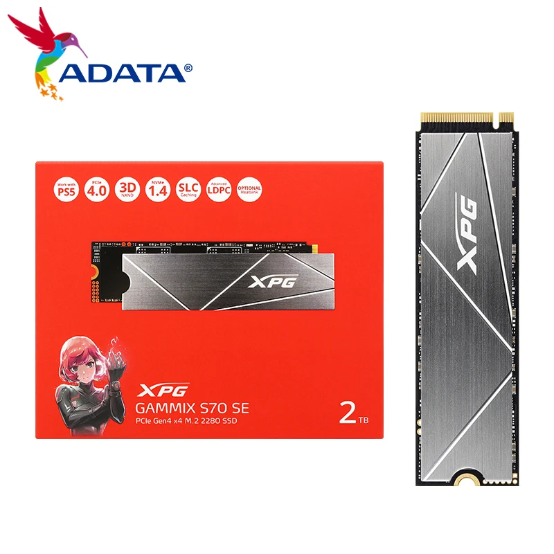 

ADATA original S70 SE XPG SSD PCIe 4.0 M.2 2280 Solid State Drive 1TB 2TB Read Speed Up to 7000Mb/s Internal Hard Drive for PS5