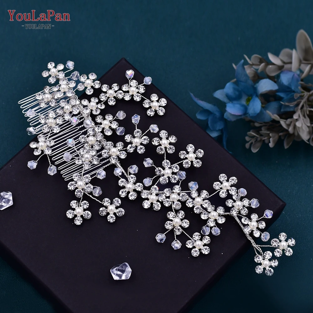 YouLaPan Bride Handmade Rhinestone Flower Hair Comb Headwear  Wedding  Delicate Headdress Women Headpiece Hair Ornaments HP269 ﻿