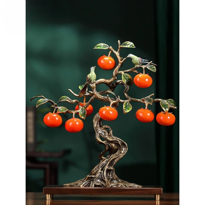 

Persimmon Ruyi persimmon brass ornament home living room fortune tree