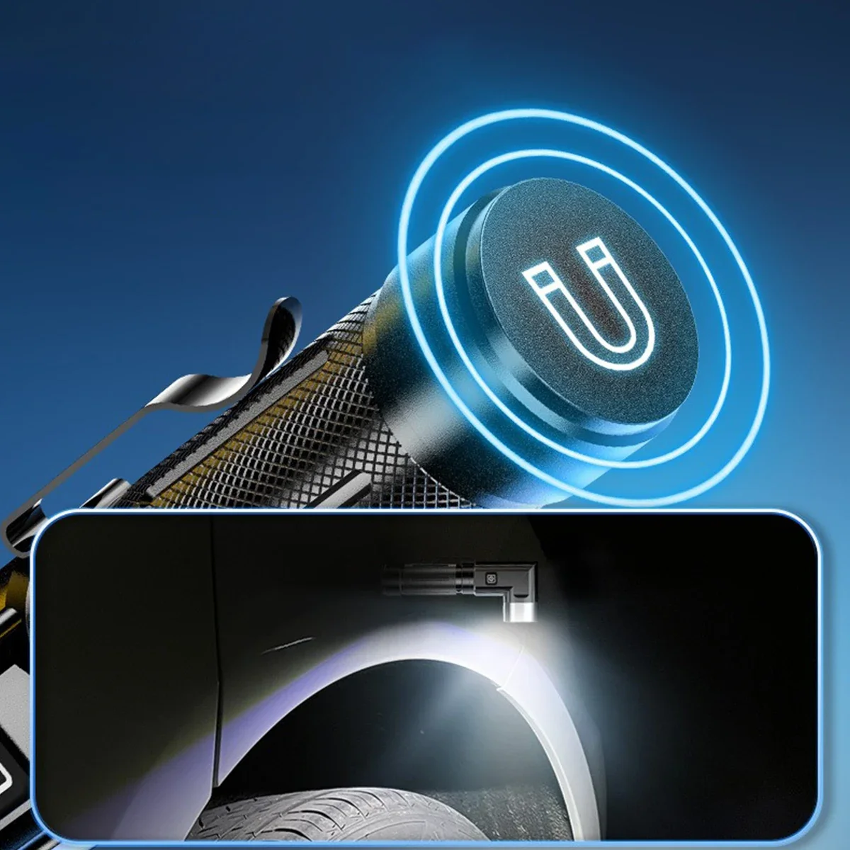 Super Bright LED Flashlight USB Rechargeable Magnetic Work Light Camping Emergency Torch for Auto Repair Outdoor Tactical