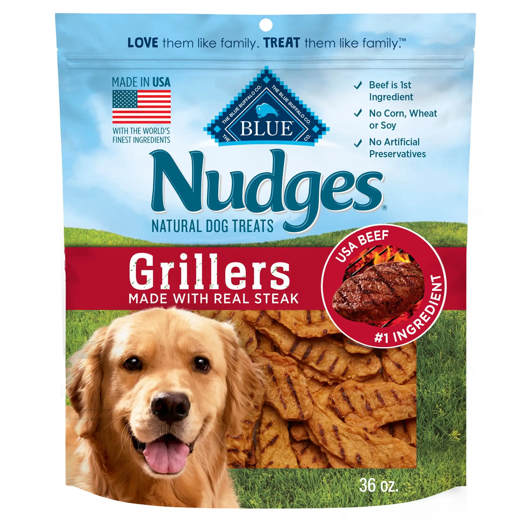 

Nudges Grillers Natural Dog Treats, Steak, 36-oz. Bag