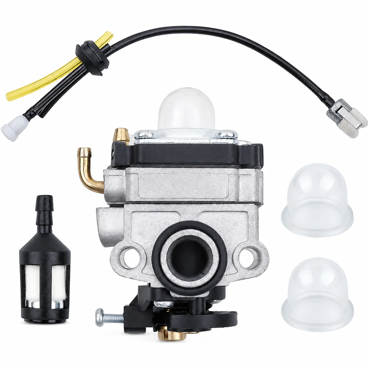 Carburetor Kit w/ Fuel Line Primer Bulb Filter Ryobi 875R 890R TB26TB Yardman Bolens Replaces 753-04745 753-04296 753-05251