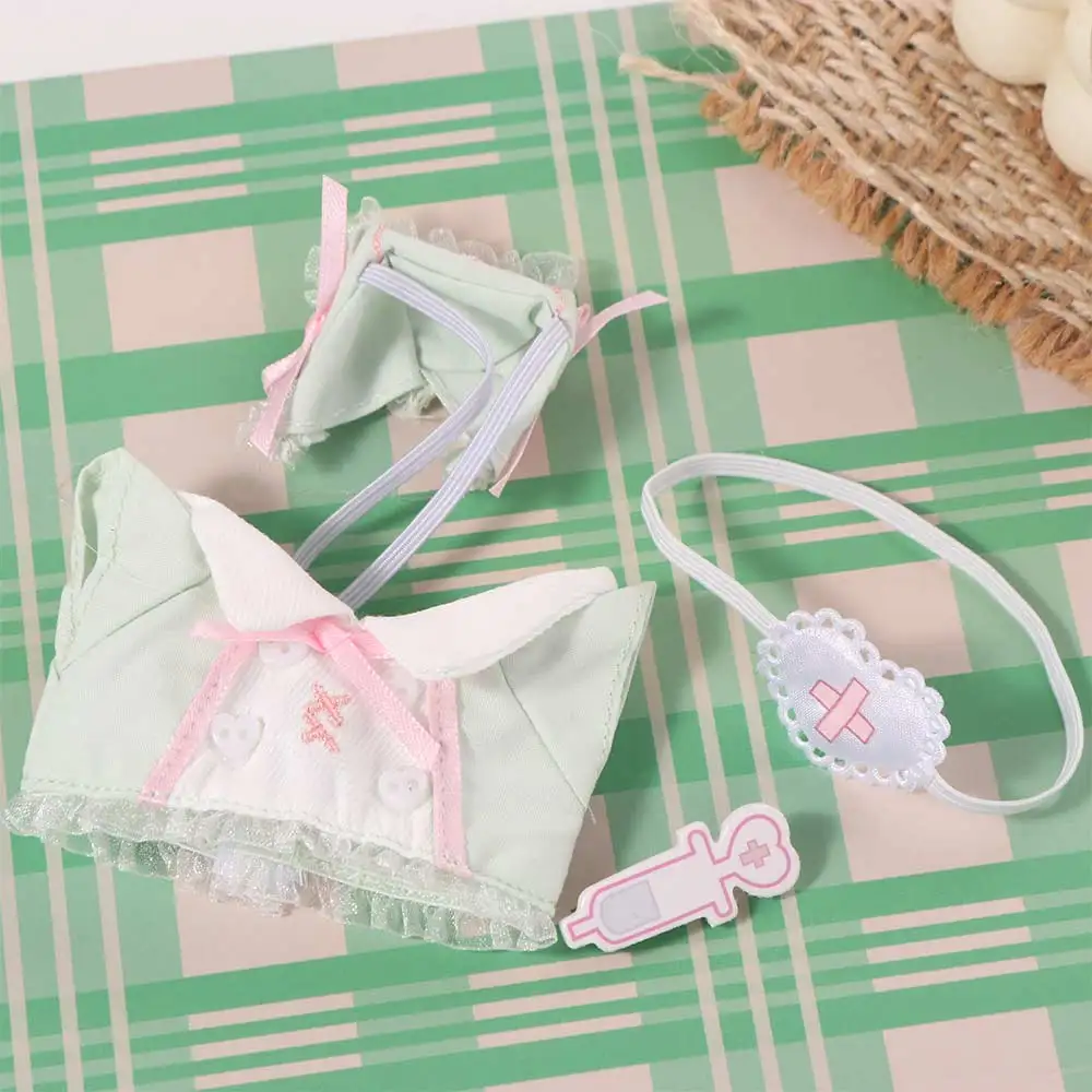 Bella vestire 10 cm vestiti per le bambole Giochi di imitazione Bambole per bambole in cotone Set di abbigliamento Kawaii Cosplay Doll Infermiera Uniforme Accessori per bambole