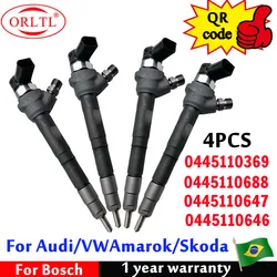 4PCS 0445110647 0445110369 Diesel Fuel Injector 0445110646 0445110688 For BOSCH VM AMAROK 2.0/CADDY/GOLF 03L130277J 03L130277Q