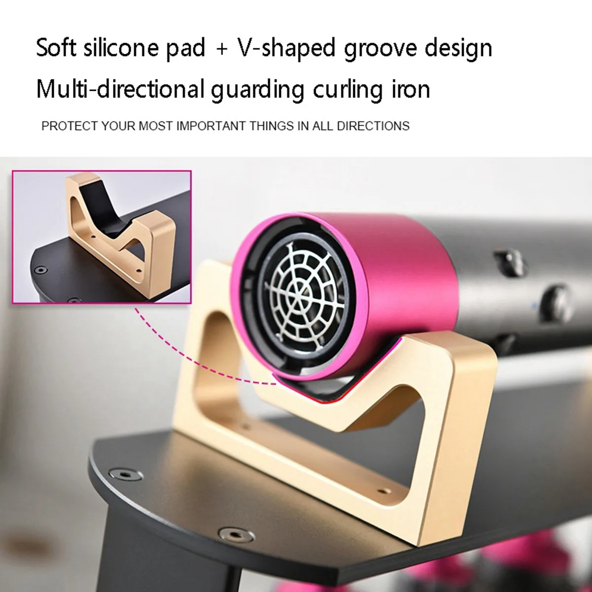 Hair Dryer Shelf Storage Stand Hair Curling Hair Curling Bracket Airwrap Storage Rack Bathroom Shelf Organizer Household Items