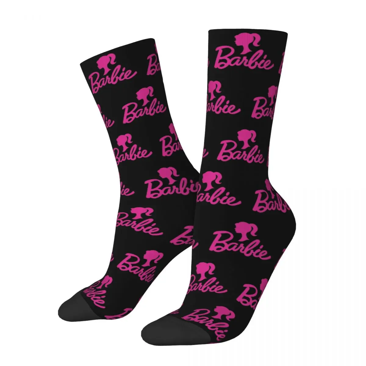 Autumn Winter Funny Men's Women's Pink Girl Socks Barbie Breathable Football Socks