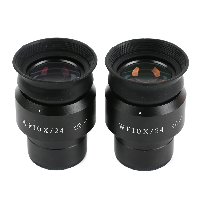 One Pair 2 Pcs WF10X/24MM Eyepiece for Stereo Microscope Adjustable Wide-angle Eyepiece 30MM Interface