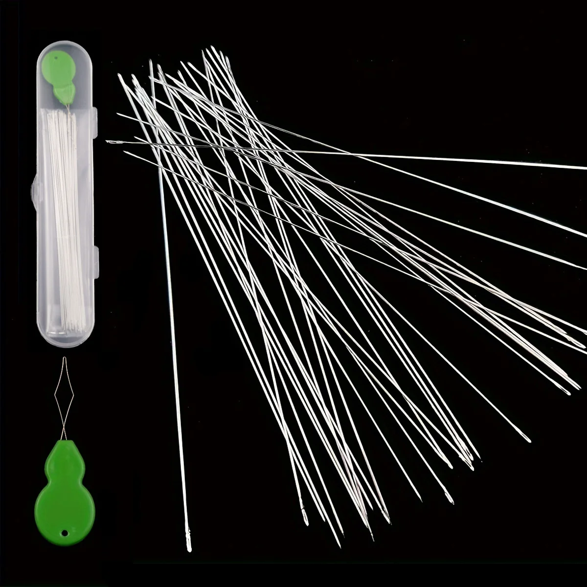 

Набор игл для бисероплетения, 25 шт., иглы с большим ушком и 1 нитевдевателем для браслетов и ожерелий, аксессуары, игла с большим ушком