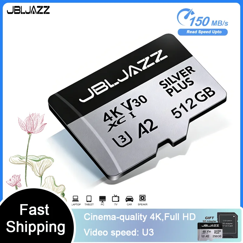 Cartão de Memória Micro SD TF de 512GB A2-U3, 256GB Extreme Pro UHS-I de Alta Velocidade, 32GB, 64GB, 128GB U3 A2 V30 para Celular e Tablet