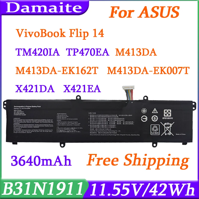 B31N1911 C31N1911 Battery For ASUS VivoBook Flip 14 TM420IA M413 M413DA TM420IA F413 K413 X413 Notebook X X413FF X421DA Laptop