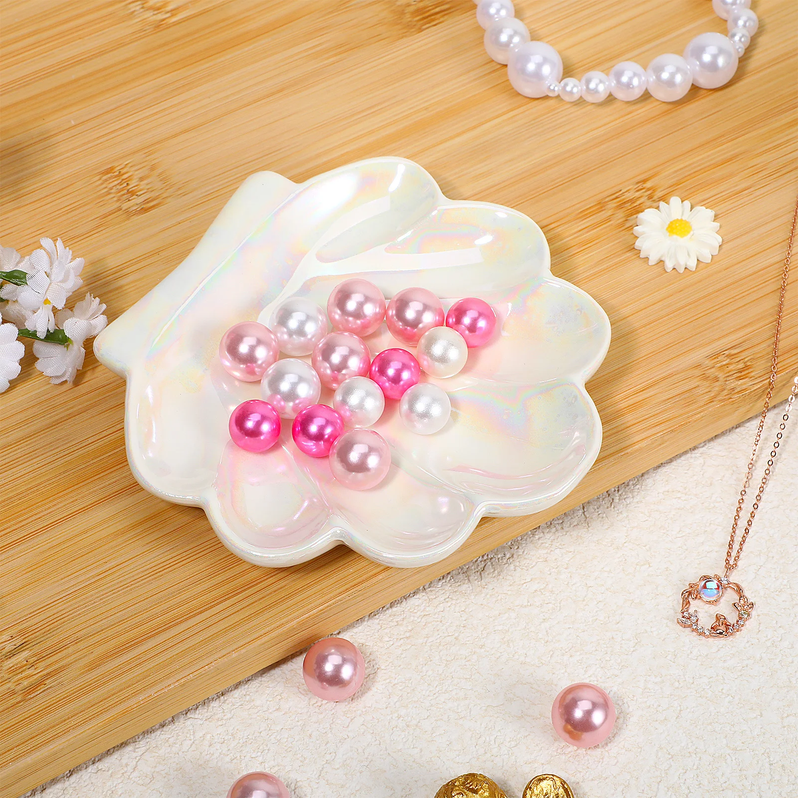 

1Pcs Shell Shape Jewelry Tray Compact Ceramic Storage for Ring Key Necklace Makeup Display Home Decor Adornment