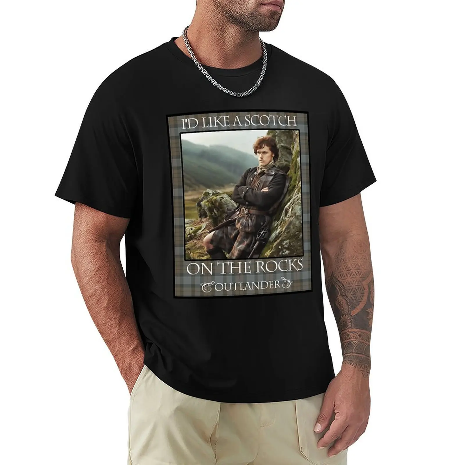 Outlander On Starz T-Shirt Casual Soft Cotton Short Sleeve Tee