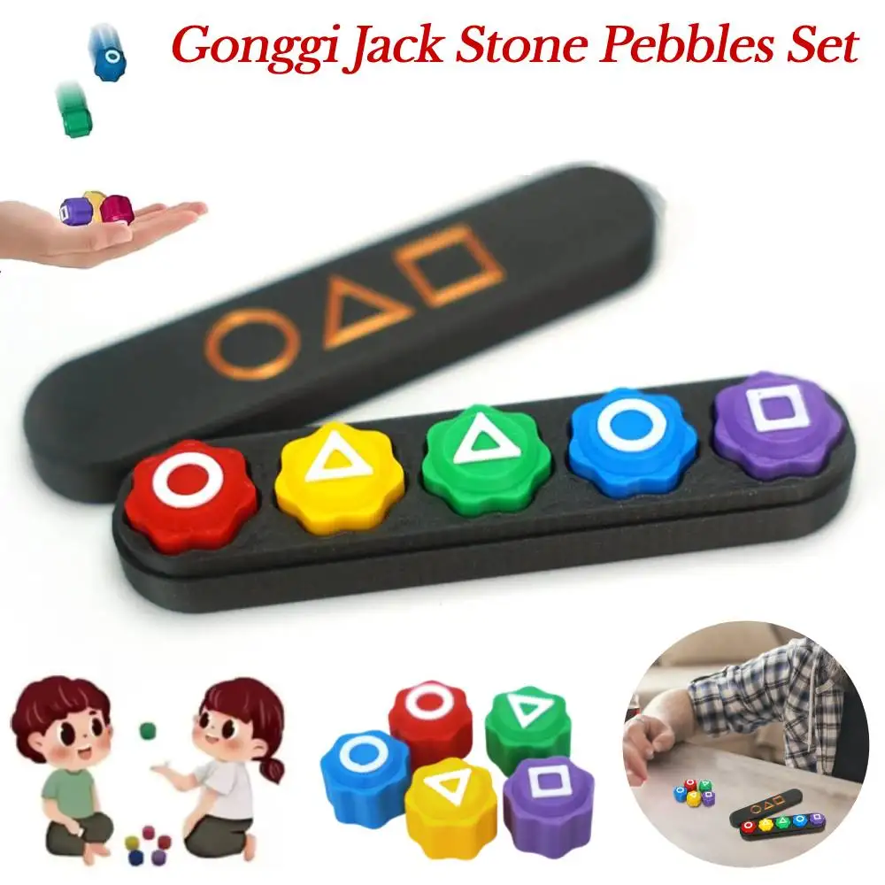 1 set Korean Traditional Play Game Gonggi Jack Stone Pebble Set Hand Eye Coordination Training Toy for Board Game Party Game