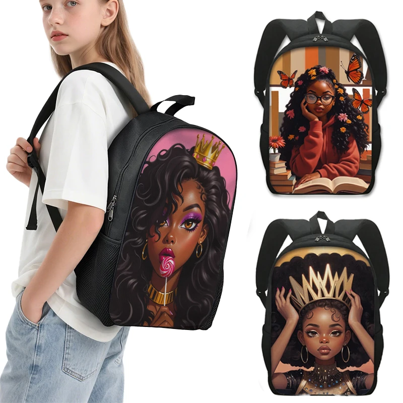 

Fashion Black Women Backpack Student School Bags for Teenager Daypack Afro Ladies Shoulder Bag for Travel Laptop Backpacks