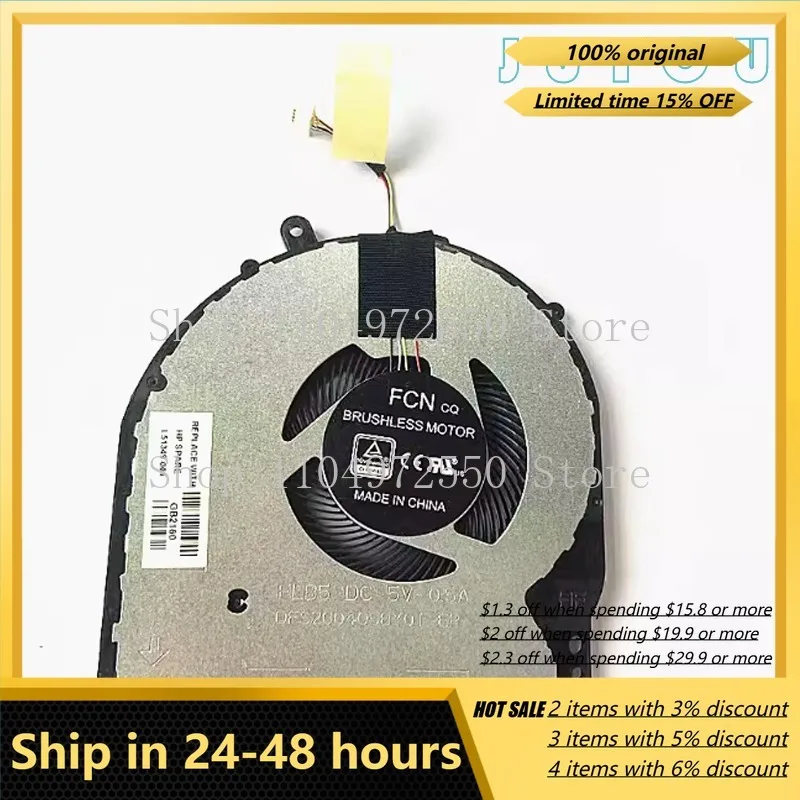 Ventilador de refrigeración original para HP X360 14-DH L51102-001 TPN-W139, pieza de repuesto para el sistema de refrigeración del portátil, disipador de calor para portátil