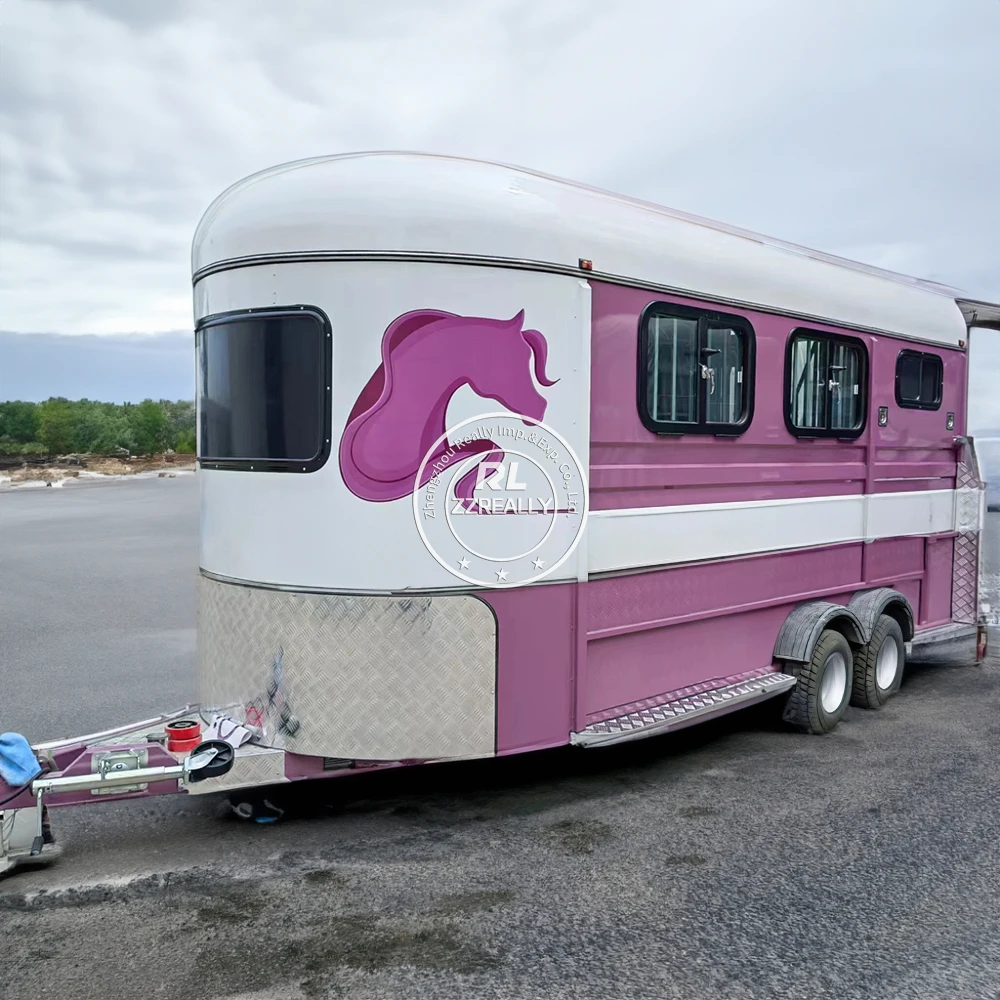 2024 Australia 3 Horses Trailer With Saddle Box No Corrosive Flooring Customized Horse Transport Trailer with Living Quarter