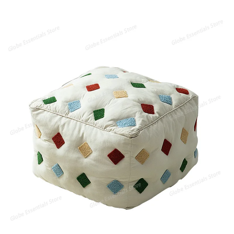 Furniture Short Stool Home Creative Futon Small Stool Living Room Sofa stool Square Stools Leisure Tatami Sitting Cushion