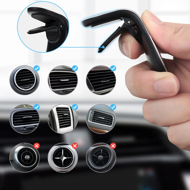 Soporte magnético de teléfono móvil para coche, montaje con Clip para ventilación de aire, GPS, para Xiaomi, Huawei, Samsung, 360 grados