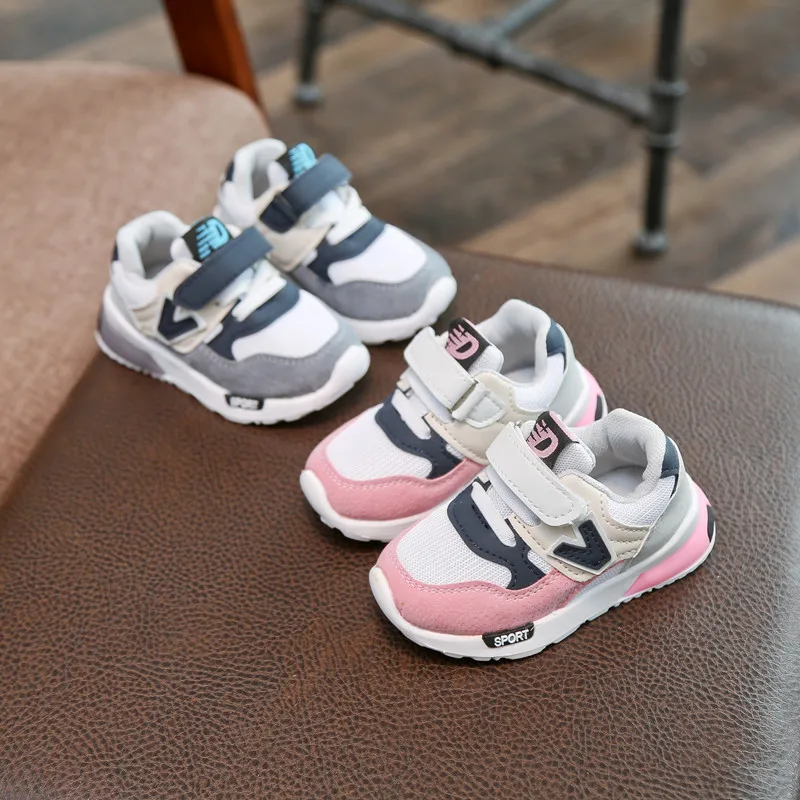 

Children Spring Autumn Korean Fashion Sneakers Boys Breathable Mesh Casual Shoes Girls Color-blocking Soft Soled Running Shoes