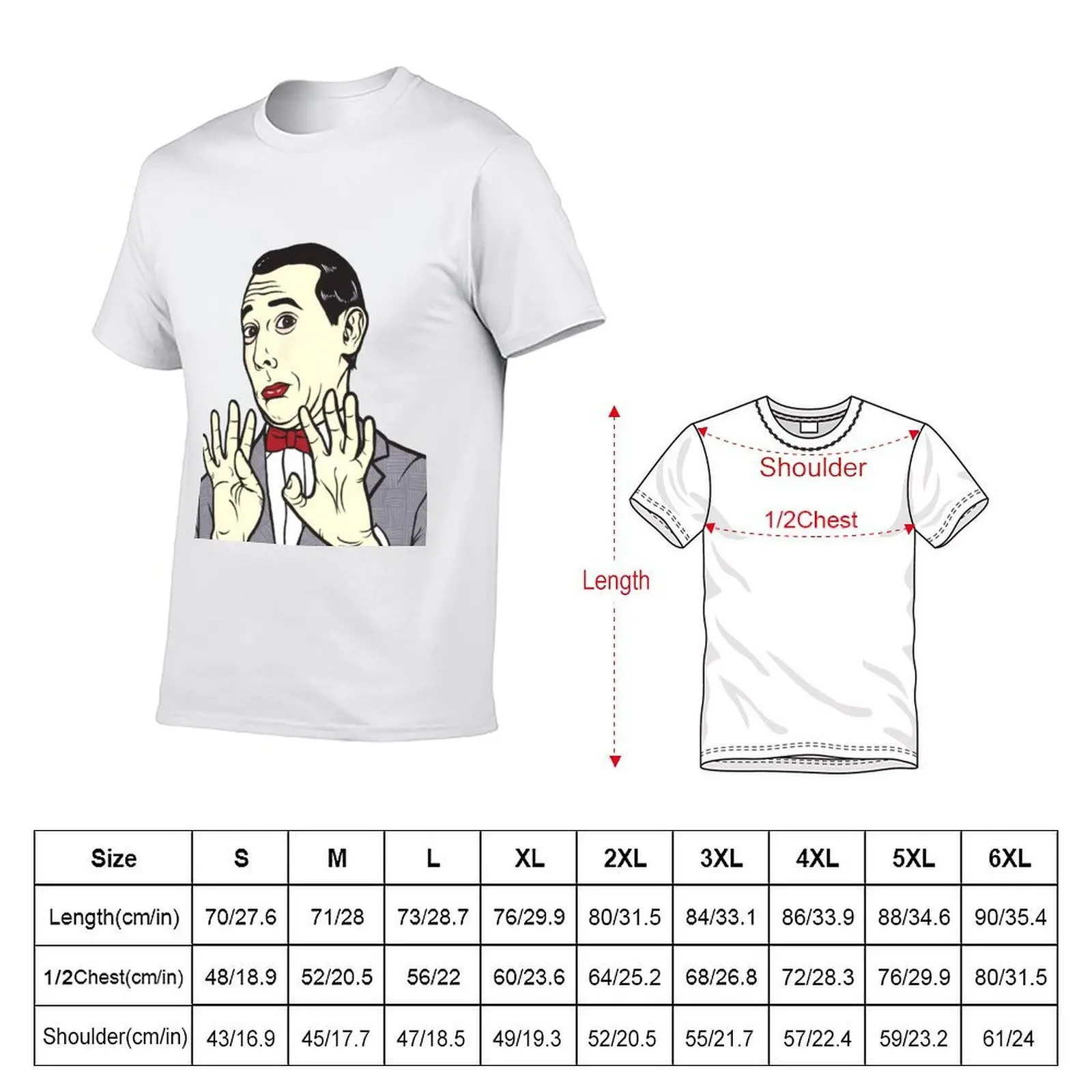 Pee Wee Herman T-Shirt Aesthetic clothing basketball graphic tees plain white t shirts men