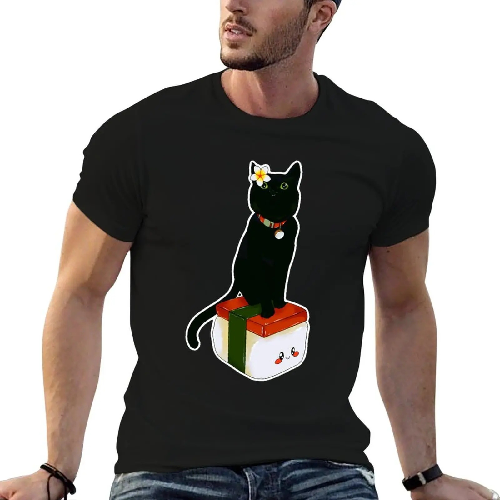 

Musubi Cat T-Shirt funny t shirts cotton t shirts for man pack white T-Shirt