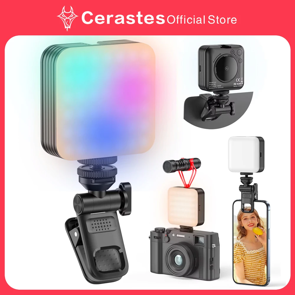 

Mini RGB Pocket Fill Light Portable Photography LED Video Light for Mobile Phone Selfie Live for Camera Laptop RGB Lamp