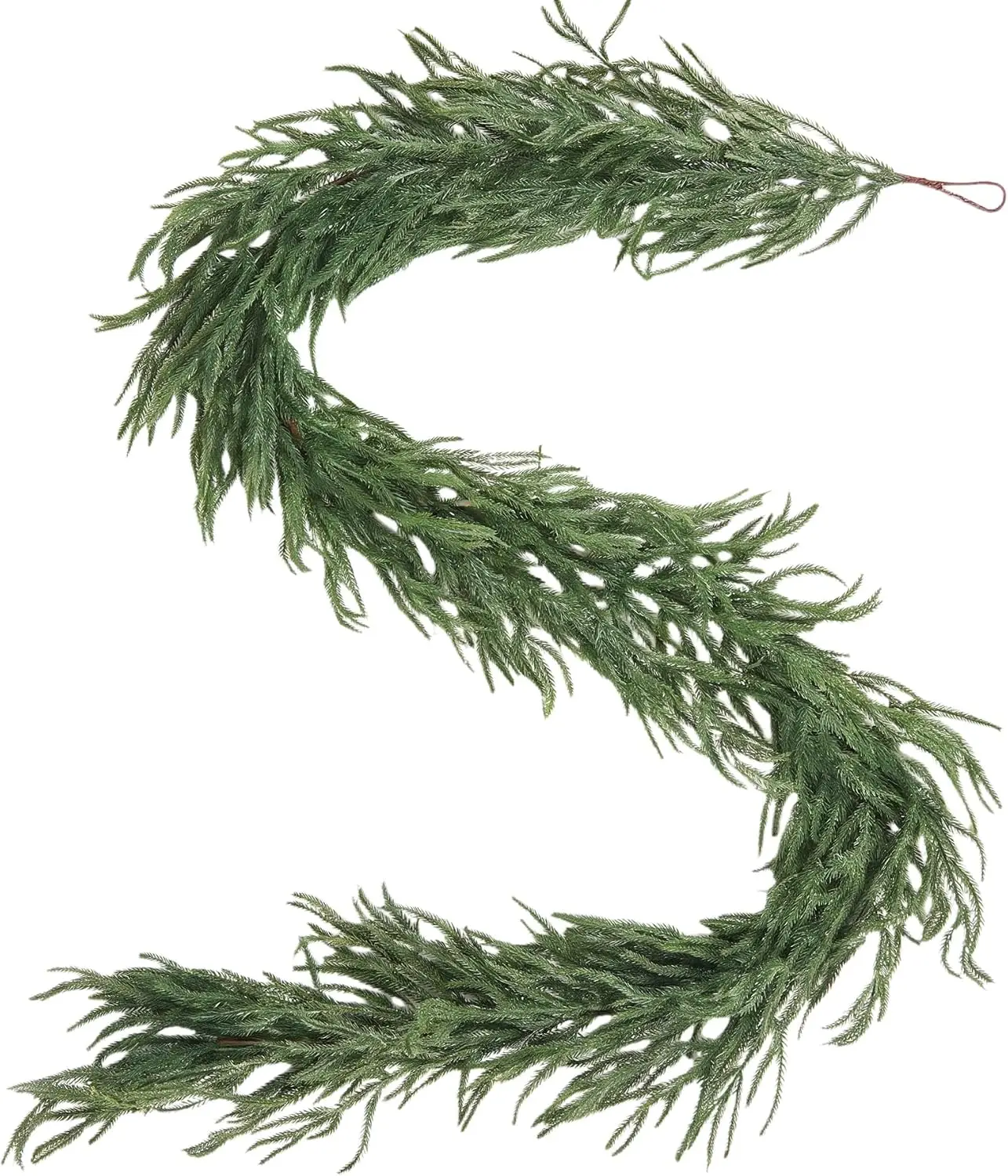 Garvee Christmas Garland 6/9ft Artificial Norfolk Pine Greenery Christmas Garland Xmas Tree Ornaments for Home Party Door Fireplace Stair Decoration