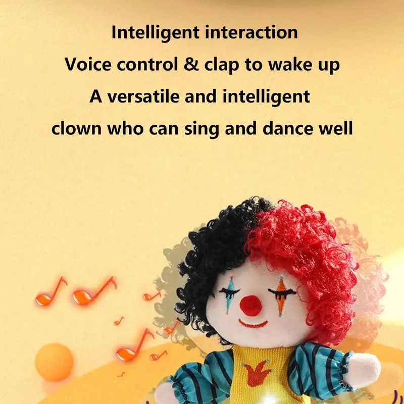 Игрушки для пения, Интерактивная говорящая кукла с голосовым управлением, имитирующая игрушку, милая плюшевая кукла клоуна, Детская кукла