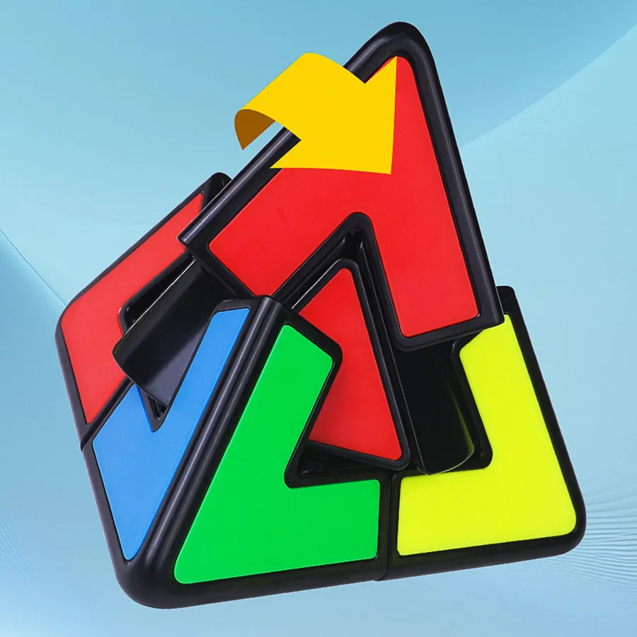 QiYi Duo Pyramind 2x2 Dziwny kształt Piramida Magiczna kostka 2x2x2 Puzzle edukacyjne Cubo Magico Zabawki Urodziny Prezenty świąteczne