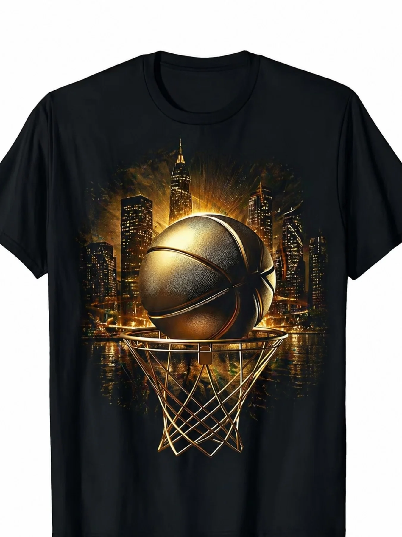 Men's Sports T Shirt Extended Basketball Design Urban Vibe Men Short Sleeve Round Neck T Shirt Loose Fit Soft Feel Machine Washable Local WarehouseMale Printed Fashion Daily Short Sleeve Tee