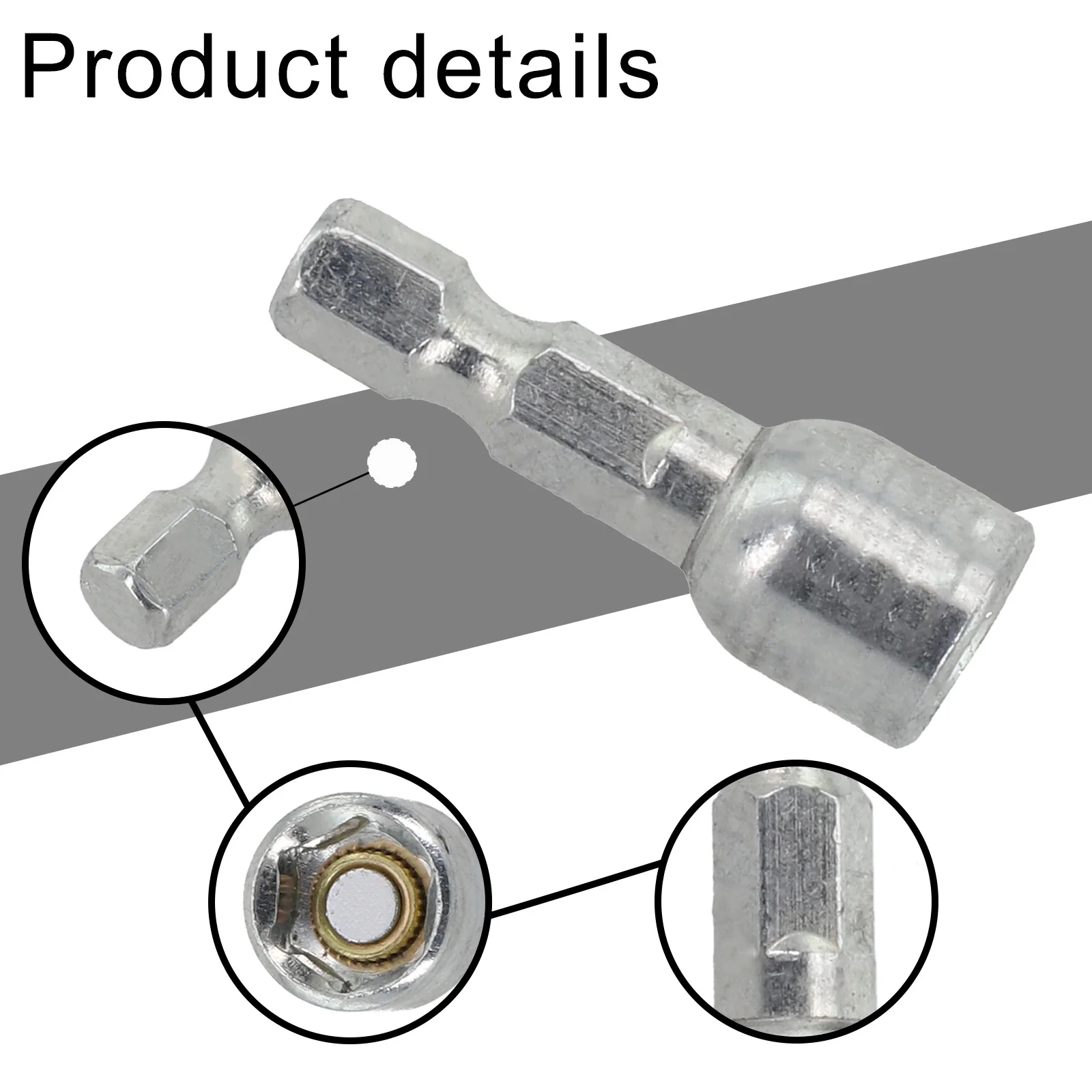 8mm Hex Socket Adapter Nut Driver with 1/4inch Hex Shank Compatible with Pneumatic and Electric Screwdrivers and Pistol Drills