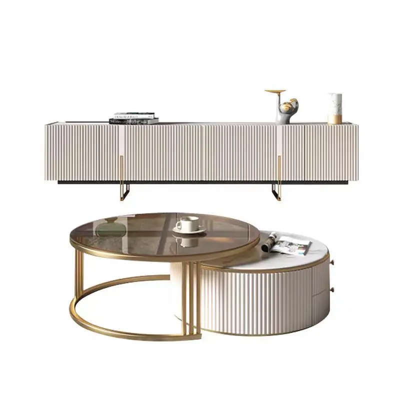 

Modern light luxury TV cabinet coffee table combination living room simple Nordic