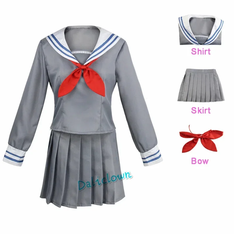 Anime Project Sekai Hazaña de escenario colorida. Disfraz de Akiyama Mizuki, peluca Amia, zapatos para mujer, colegiala, uniforme JK, marinero Dre E