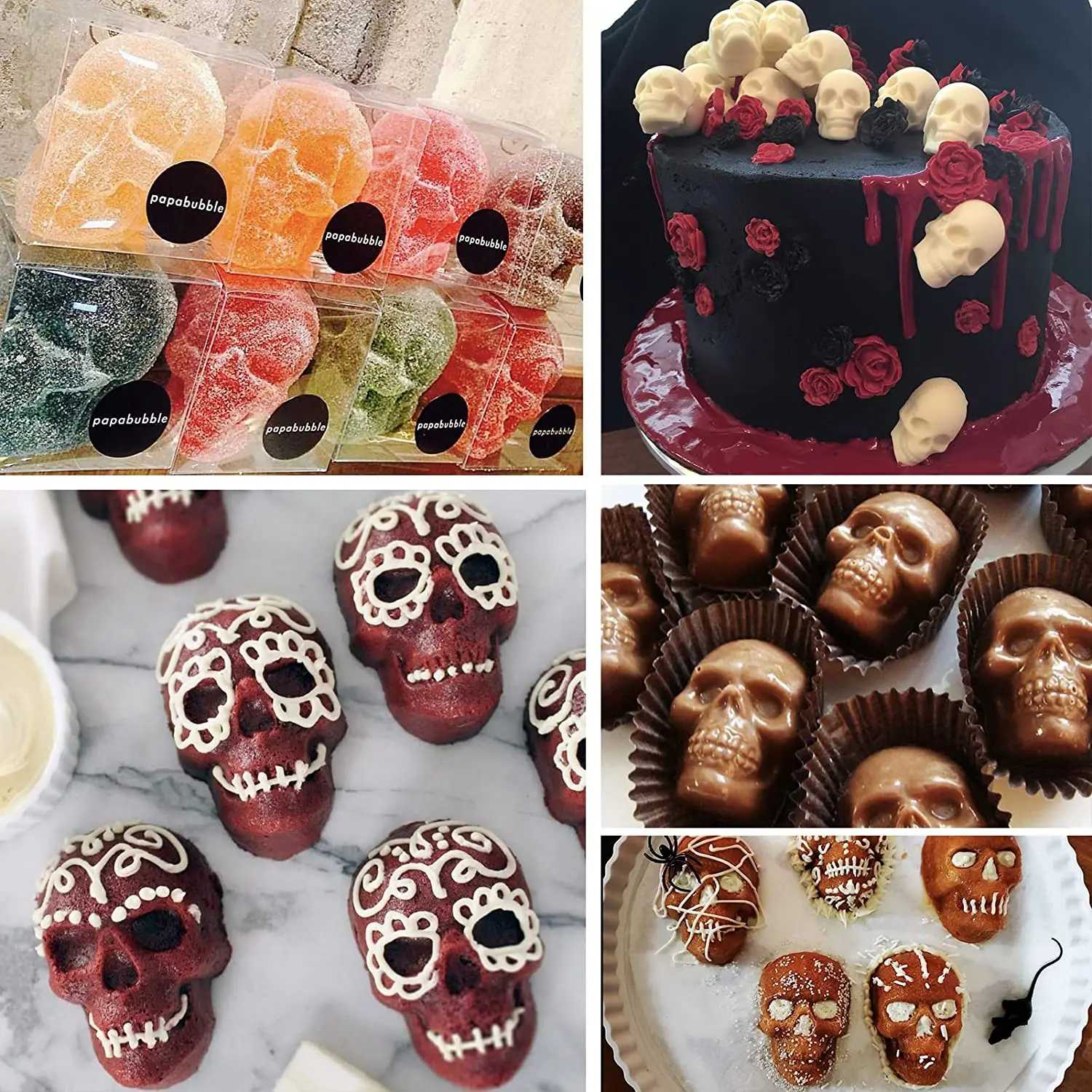 Creative Skull Ice Cube Mold Silicone Reusable Home DIY Bar Party Cool Whiskey Wine Chocolate Candy Soap Kitchen Making Tool