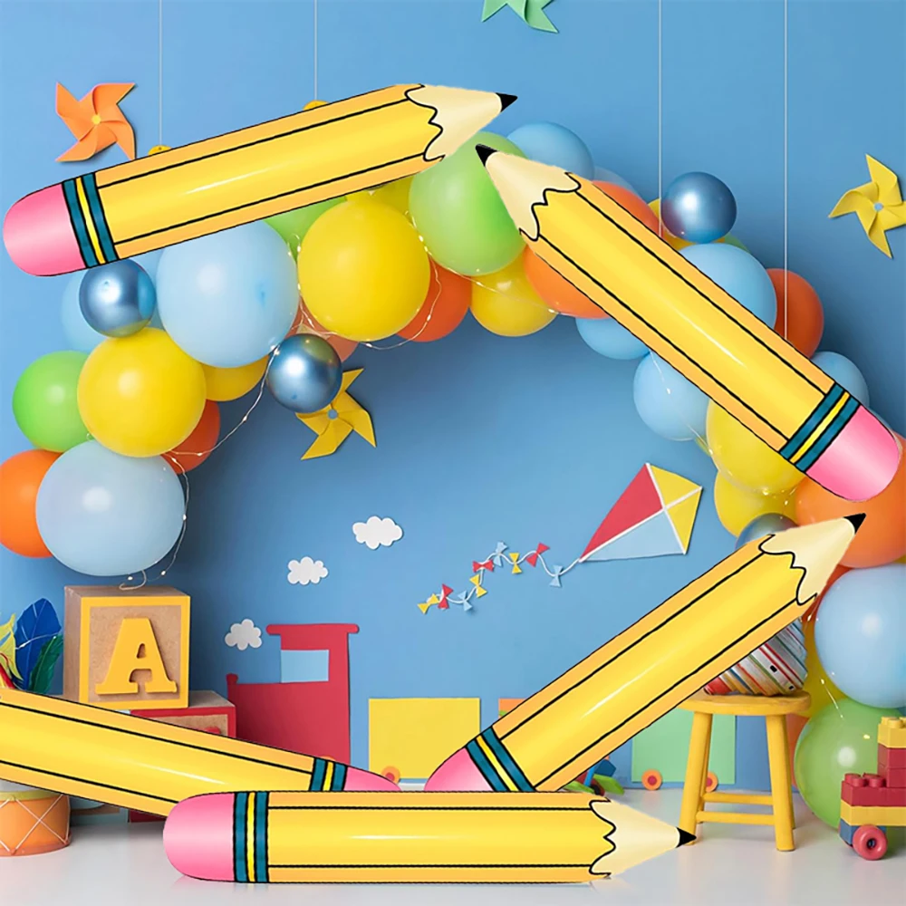 Image of 2 Stück aufblasbare Bleistifte für den Schulanfang, Abschlussfeier, hängende Dekorationen, Klassenzimmer, Garten, Zimmer, Geburtstagsparty-Dekorationen