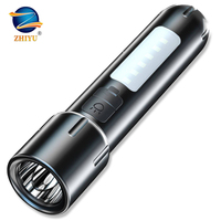 Mini EDC Flashlights USB Rechargeable Torches with 4 Modes Outdoor Flashlight Camping Searchlight COB Emergency Floodlight Flash