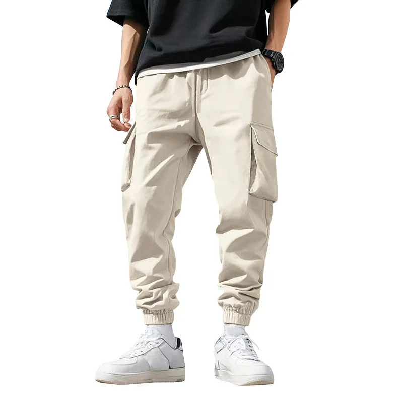 Picture 3: Men Multi Pocket Cargo Joggers Elastic Drawstring Waist Loose Casual Streetwear Lightweight Outdoor Daily Fashion Long Trousers