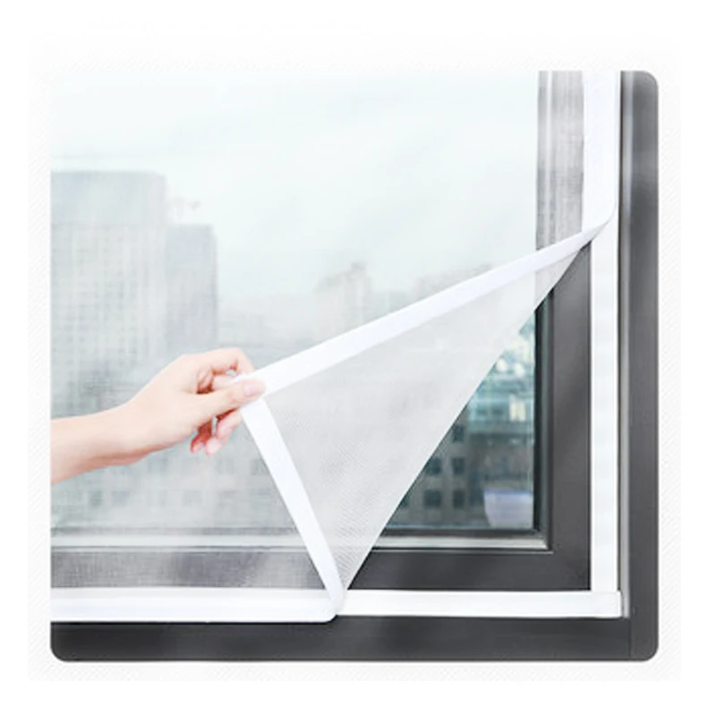 Custom finished anti-mosquito window screen White self adhesive window mosquito net summer insect proof door mosquito net