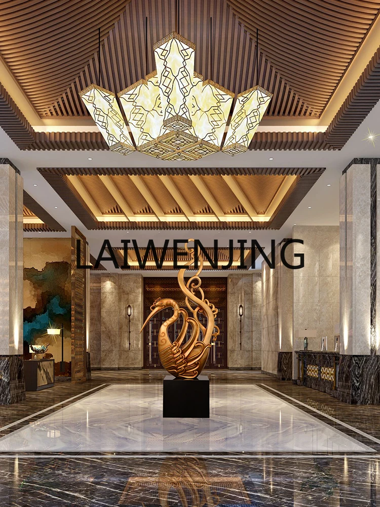 Hotel Lobby Lobby Floor Sculptured Ornaments New Chinese Style Decoration Phoenix Large Crafts Fortune Opening Gift