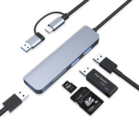 Type C+ USB HUB USB3.0 Dongle USB2.0 Disk Extend Adapter Cable Splitter Phone Charger Dock Micro SD TF Memory Card Reader Writer