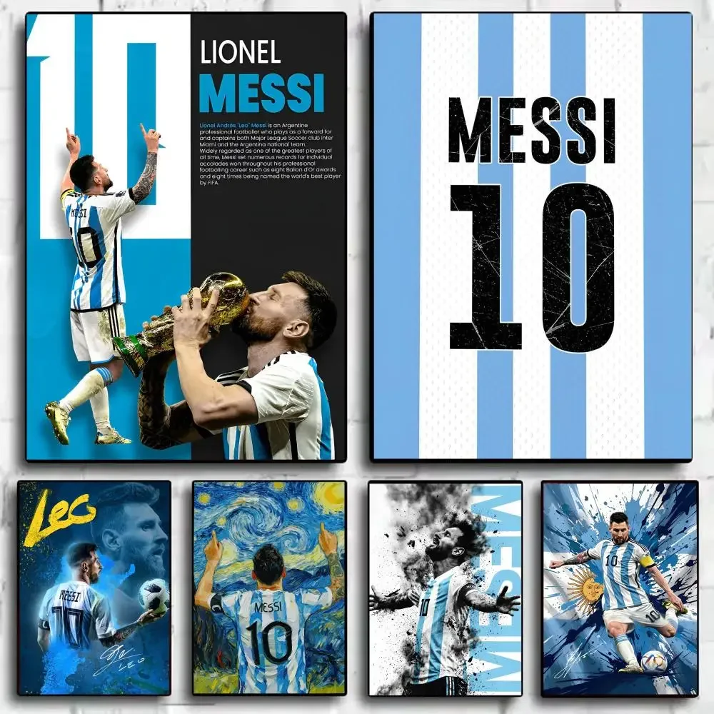 Football Star Lionel M-Messi Poster HD Wall Stickers Mural Self-Adhesive Decals Home Decor Bedroom & Living Room Gift Idea