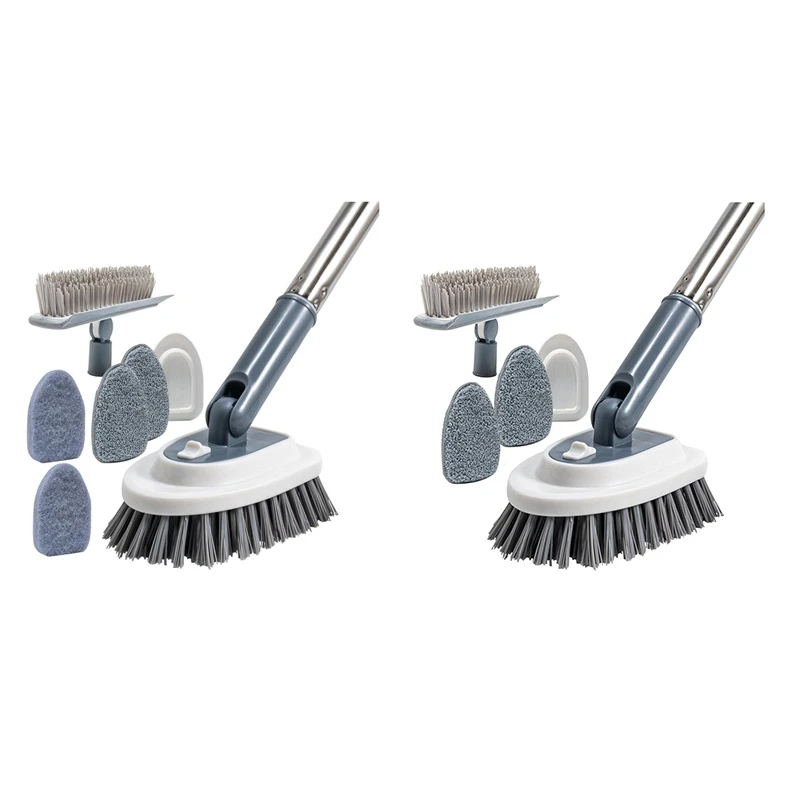 1Set Shower Scrubber Cleaning Brush Tile Cleaners Brush For Bathroom Toilet Wall Glass Tub Tile Sink