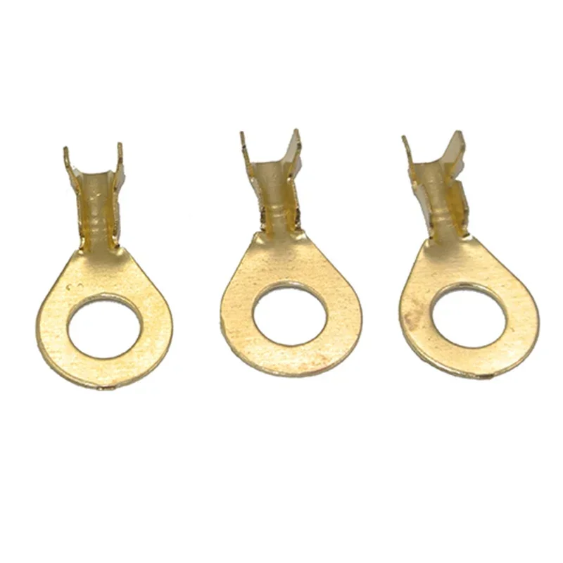 20/50Pcs M3 M4 M5 M6 M8 M10 Electrical Wire Connectors Lugs Ring Terminals Gold Brass/Silver Non-insulated Crimp Termin